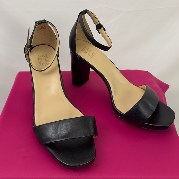 Naturalizer Women's “Joy” Black Leather 4” Heeled Sandal 0.5” platform S… - Picture 8 of 12